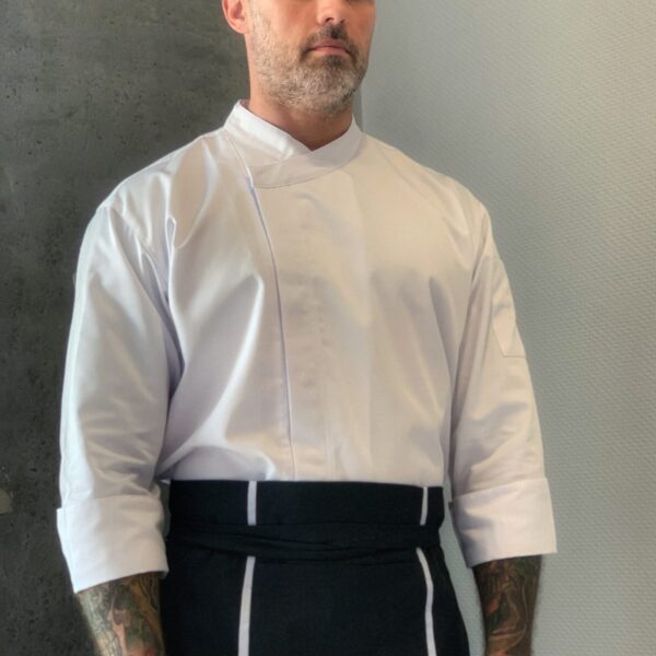 Фартух без нагрудника з контрастним кантом