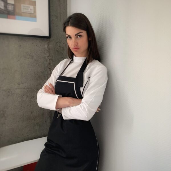 Фартух з нагрудником з кантом