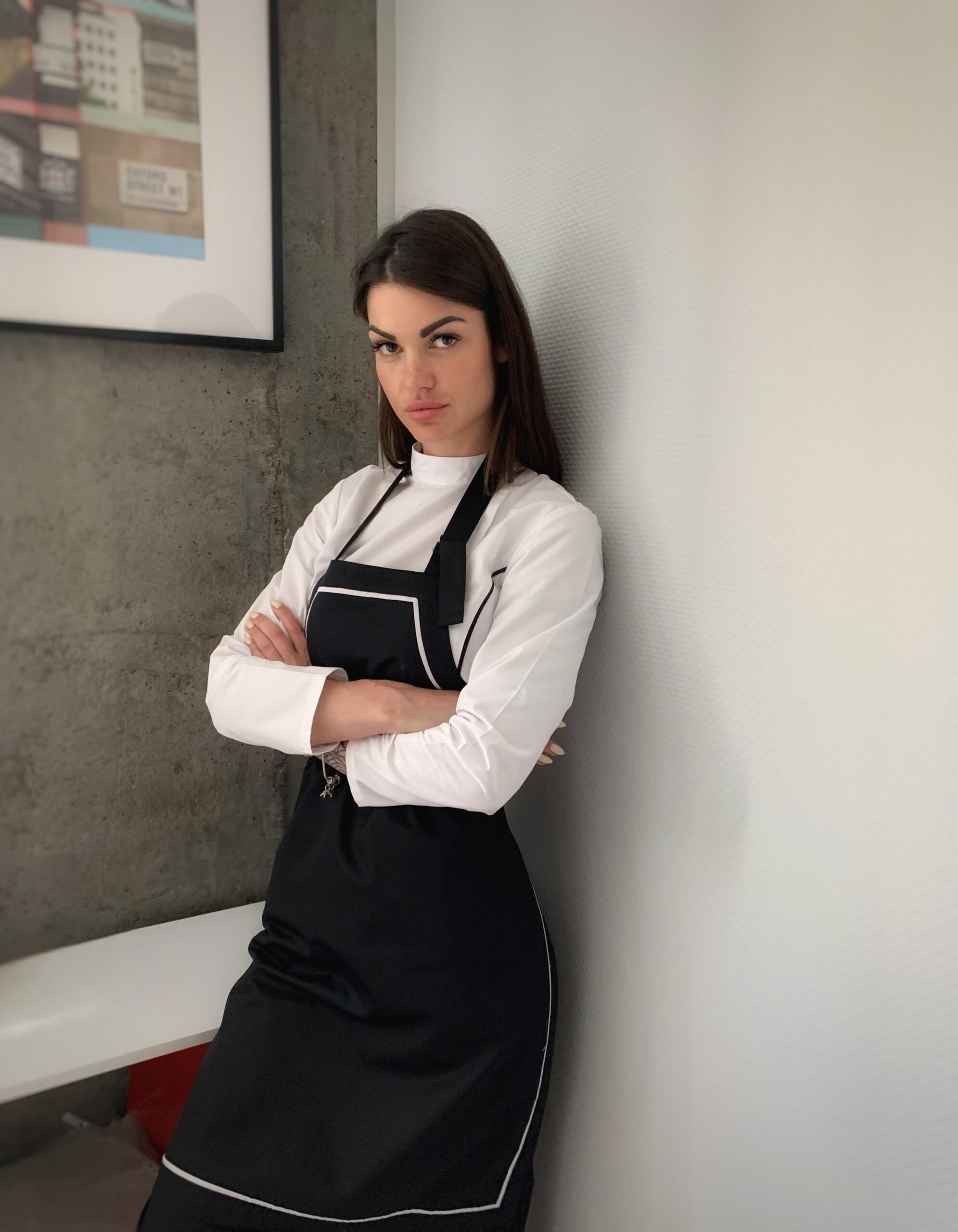 Фартух з нагрудником з кантом